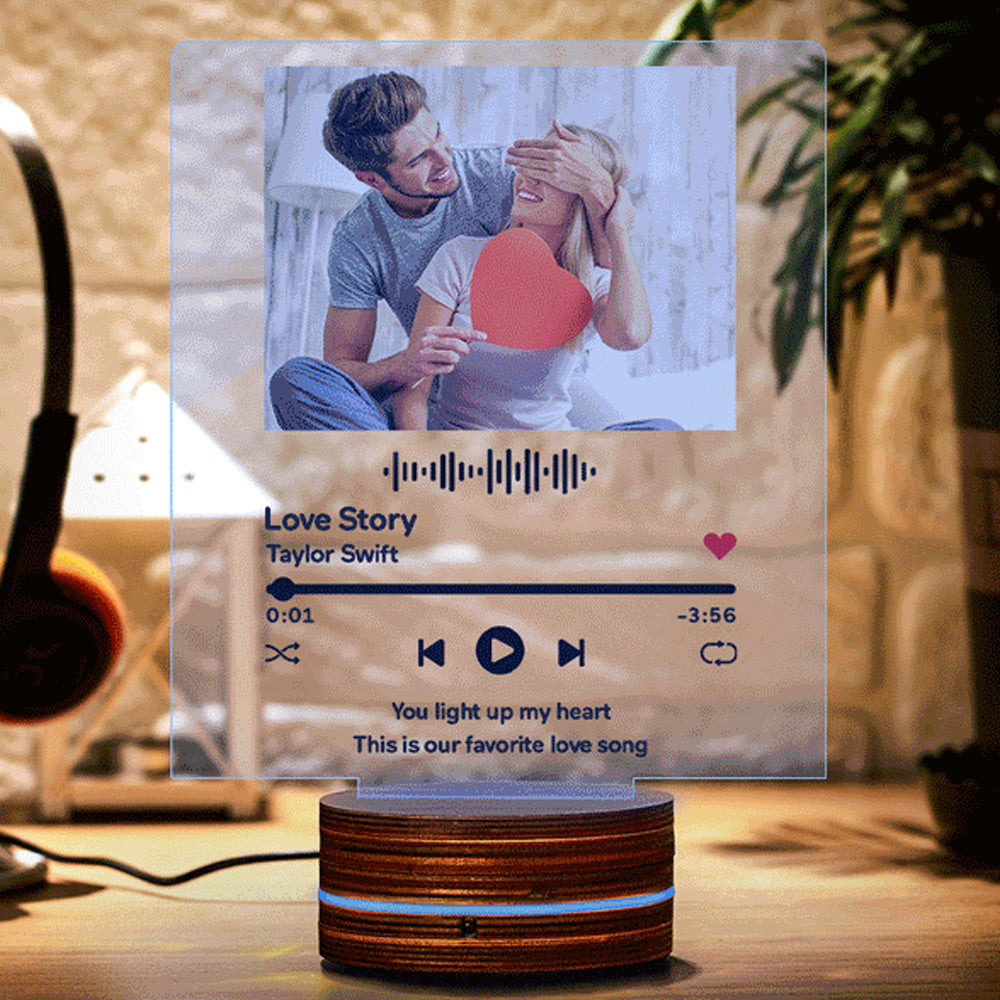 Personalised Acrylic Glass Scan Code Music Album Plaque With 7 Colors ...