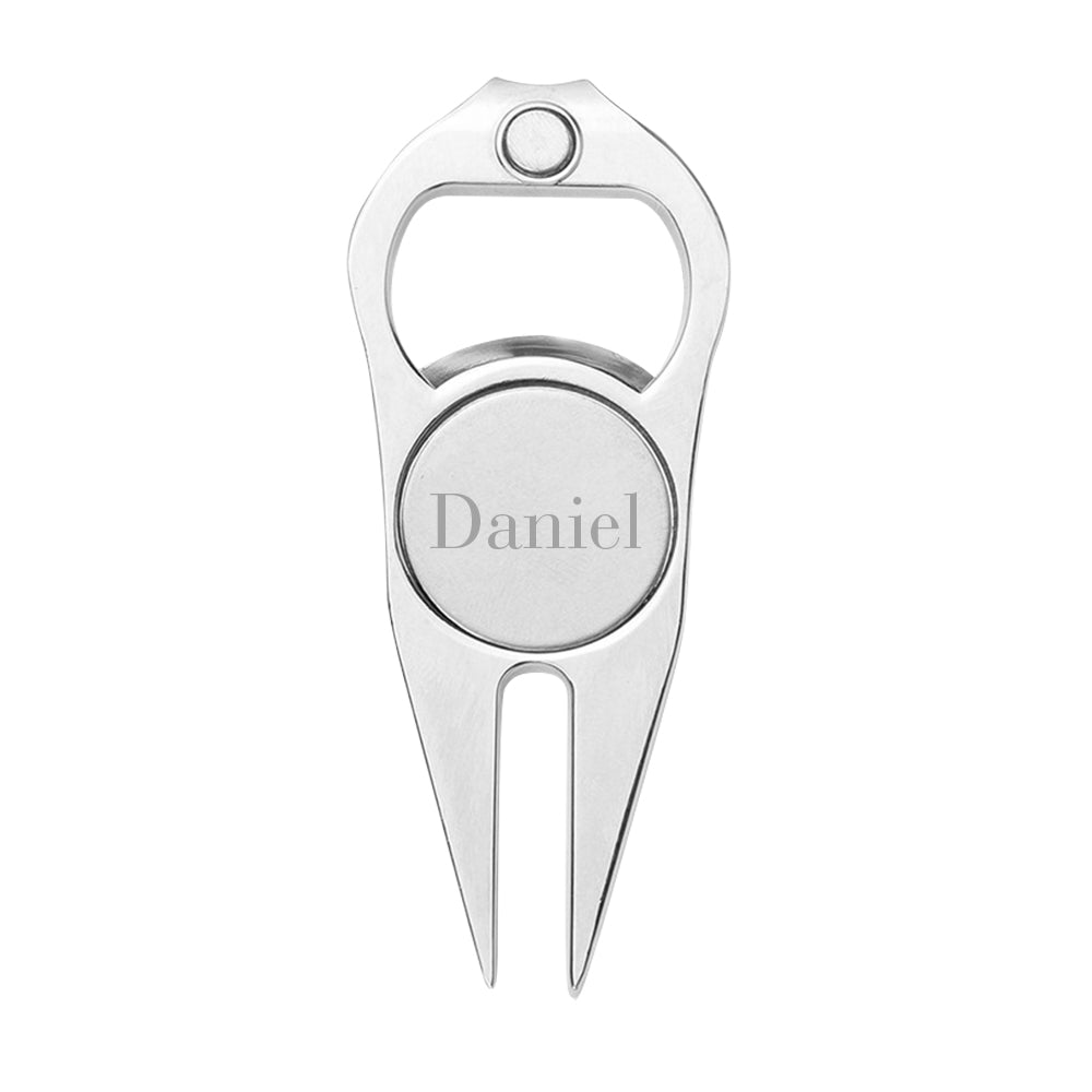 Custom Name Golf Ball Marker Personalised Bottle Opener Multipurpose Golf Fork Ball Marker
