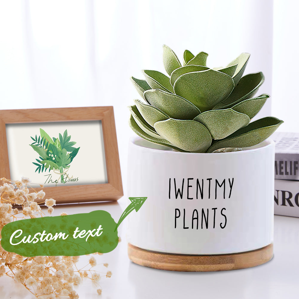 Custom Flower Planter Pot Personalised Text Ceramic Succulent Plant Pot
