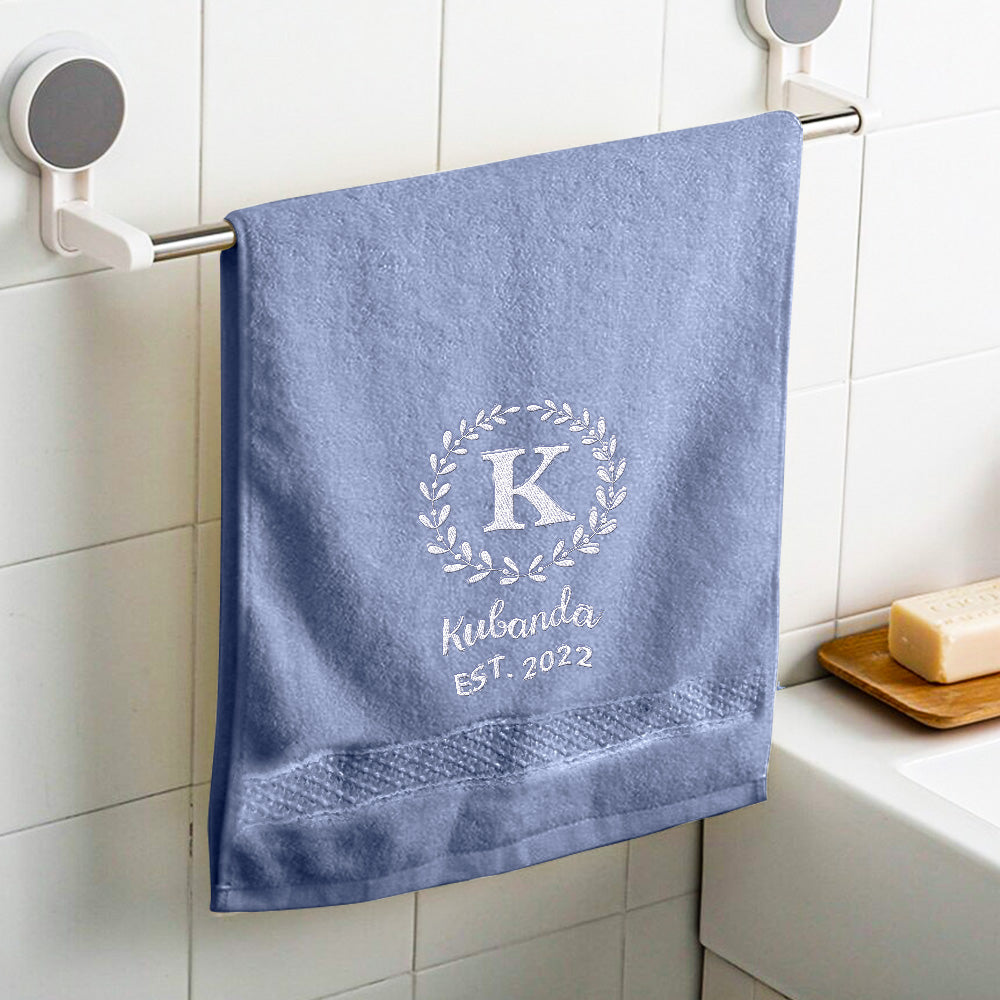 Custom Monogrammed Hand Towel Personalised Embroidered Towels