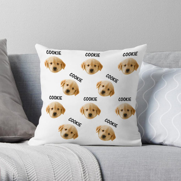 Custom Face on Pillow Pet Photo Pillow with Text Gifts For Pet Lovers