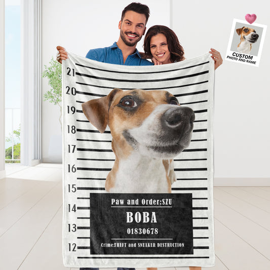 Custom Dog Portrait Blanket with Picture Personalised Photo Blanket