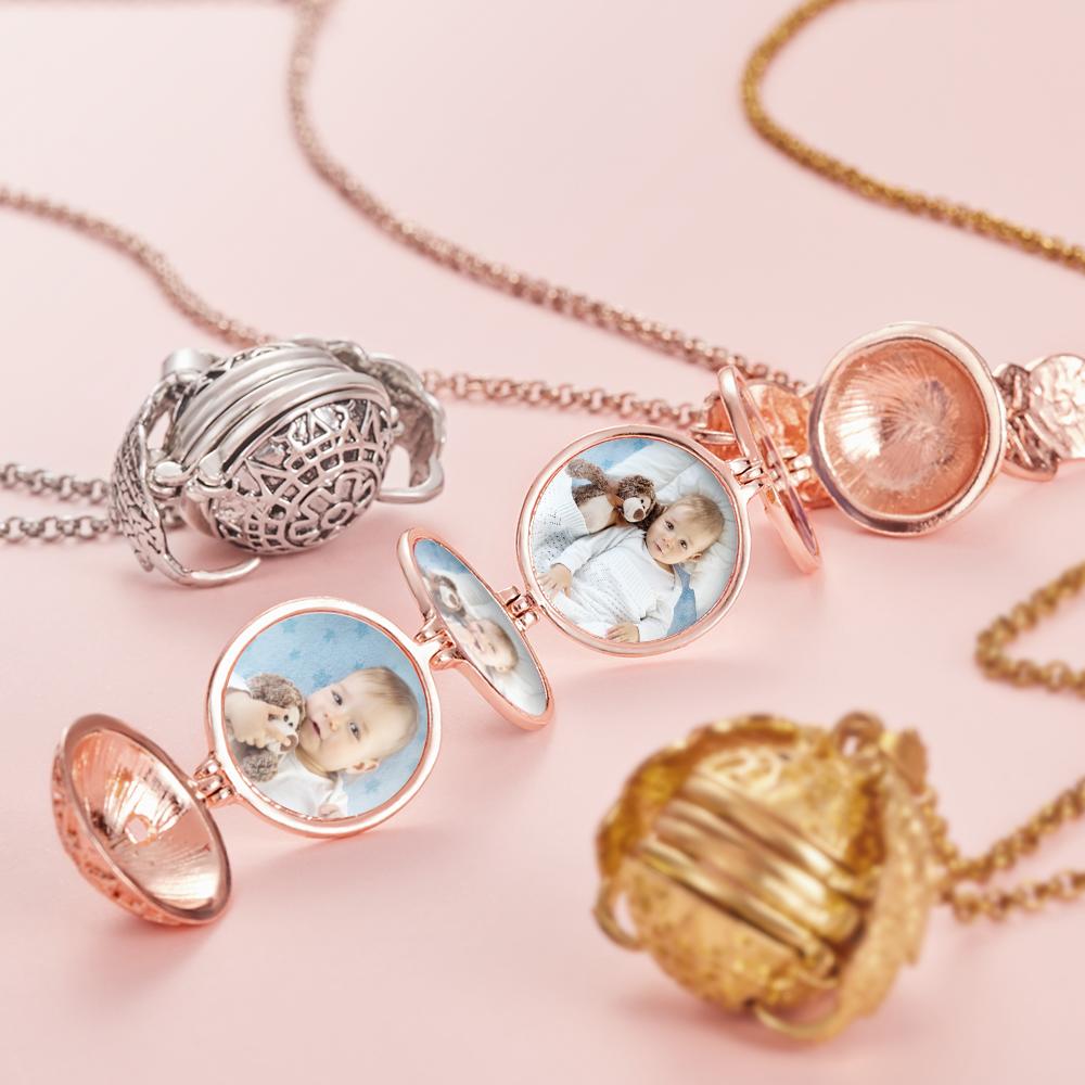 Personalised Angel Wings Expanding Photo Ball Locket Necklace