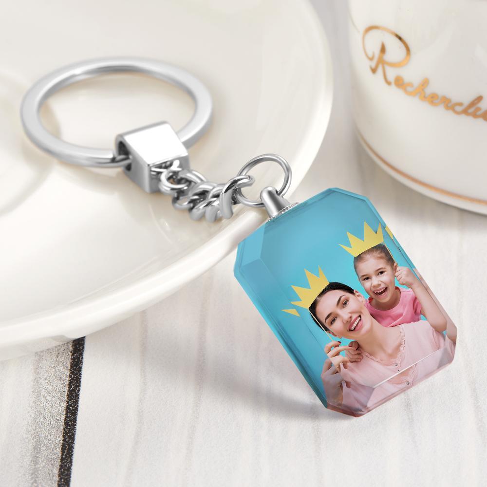 Customised Double Side Crystal Keychain With 2 Photos