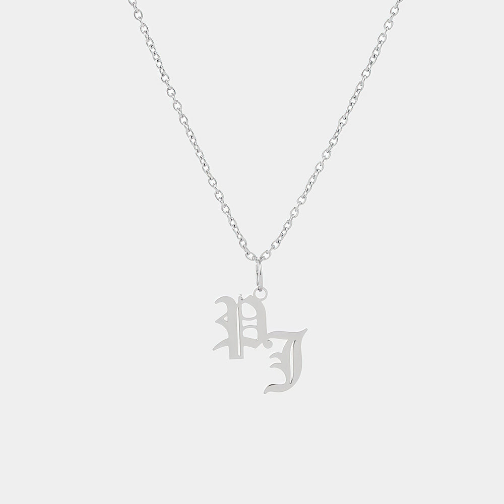 Personalised Alphabet Necklace Old English Letter Necklace