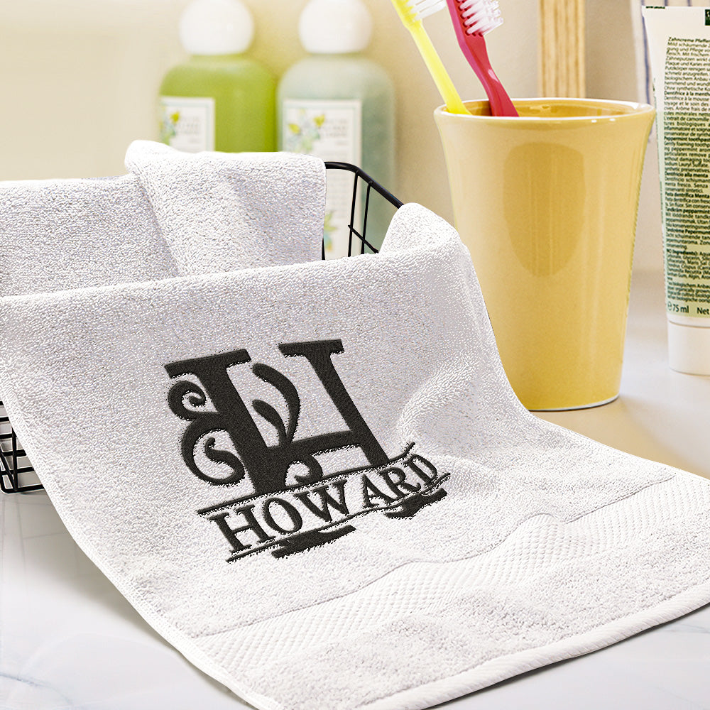 Custom Embroidered Towels Personalised Monogrammed and Name Towel