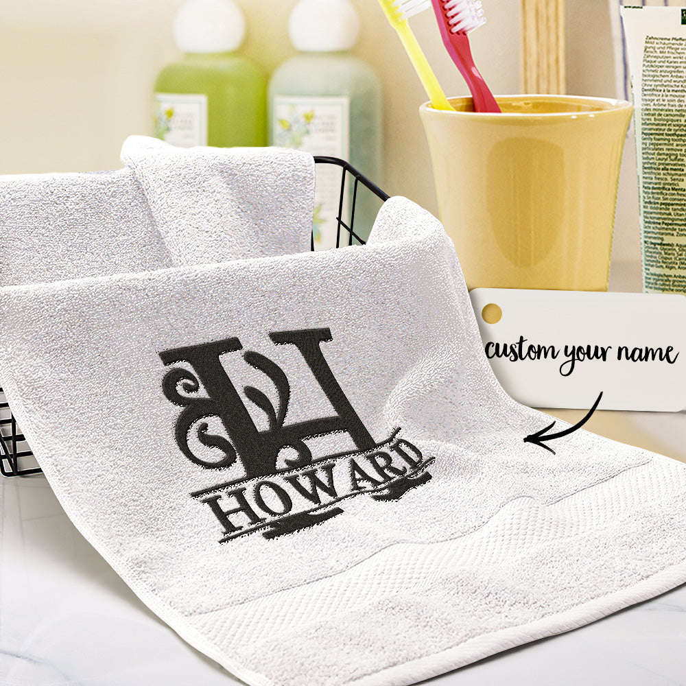Custom Embroidered Towels Personalised Monogrammed and Name Towel