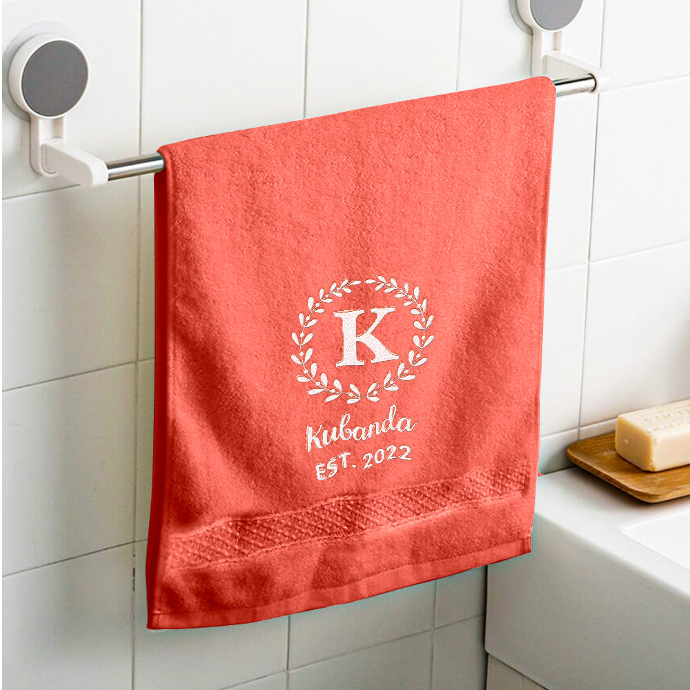 Custom Monogrammed Hand Towel Personalised Embroidered Towels